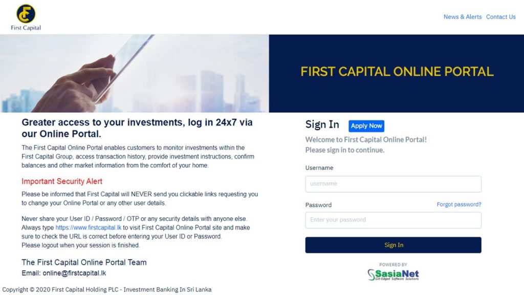 First Capital Online Portal